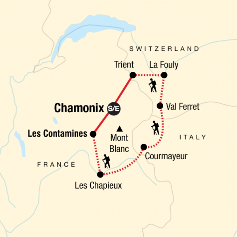 Trekking Mont Blanc - Tour Map
