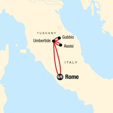Local Living Italy – Umbria - Tour Map