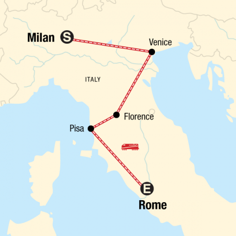 Highlights of Italy - Tour Map