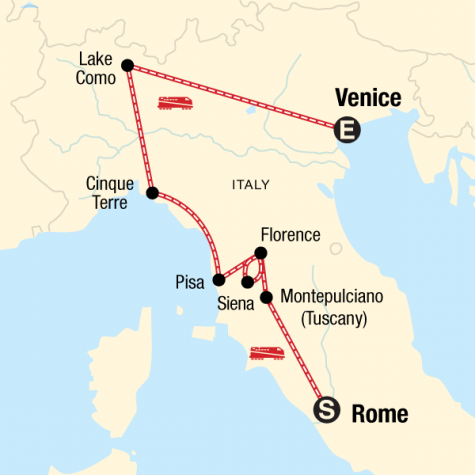 Ultimate Italy - Tour Map