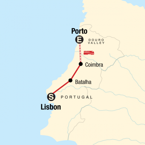 Highlights of Portugal - Tour Map