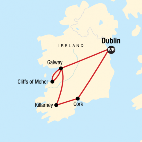 Highlights of Ireland - Tour Map