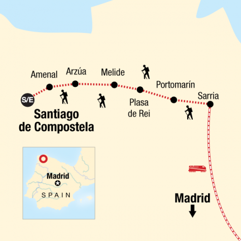 Camino de Santiago Encompassed - Tour Map