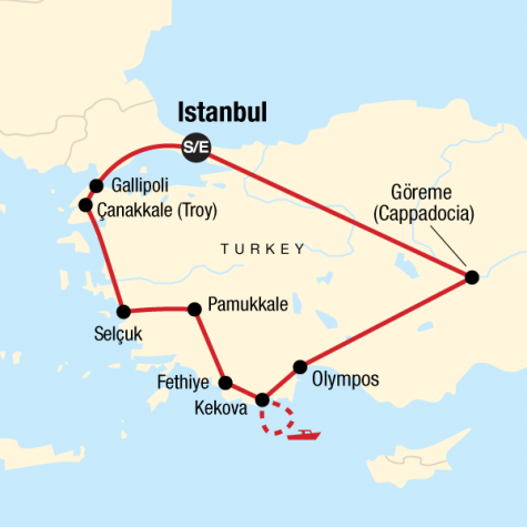 Turkey on a Budget - Tour Map