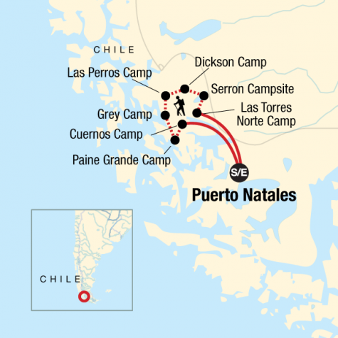 Torres del Paine - Full Circuit Trek - Tour Map
