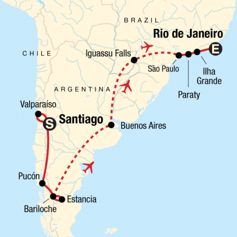 Andes, Iguassu & Beyond - Tour Map