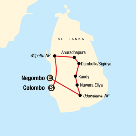 Discover Sri Lanka - Tour Map