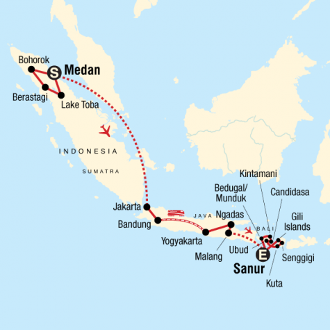Indonesia Encompassed - Tour Map
