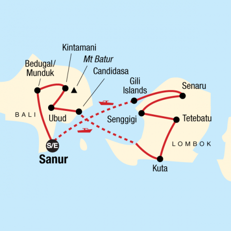 Classic Bali & Lombok - Tour Map