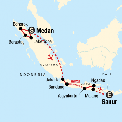 Best of Sumatra & Java - Tour Map