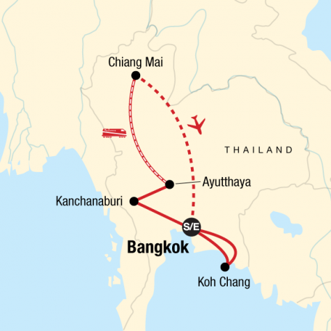 Thailand Family Adventure - Tour Map