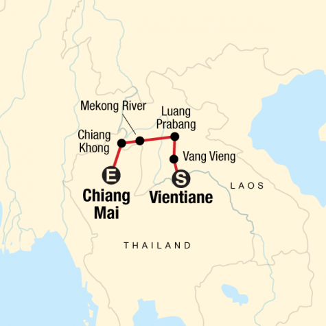 Laos on a Shoestring - Tour Map