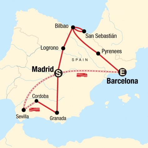 Classic Spain - Tour Map