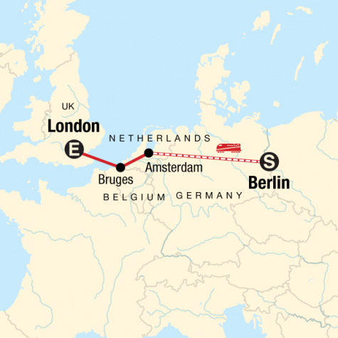 Berlin to London on a Shoestring - Tour Map