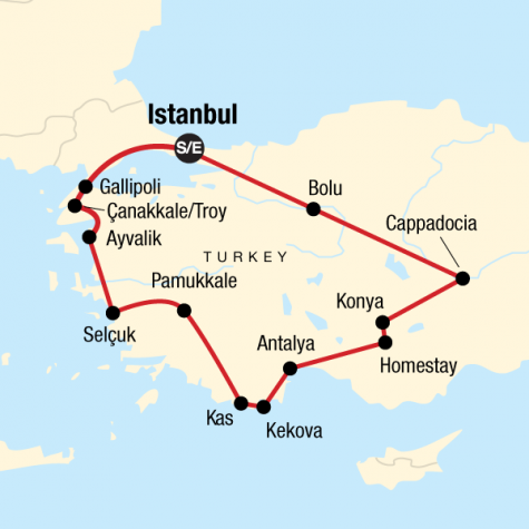 Absolute Turkey - Tour Map