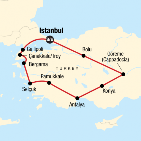 Absolute Turkey: Winter - Tour Map