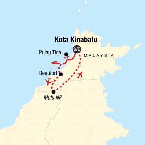 Western Borneo Experience - Tour Map