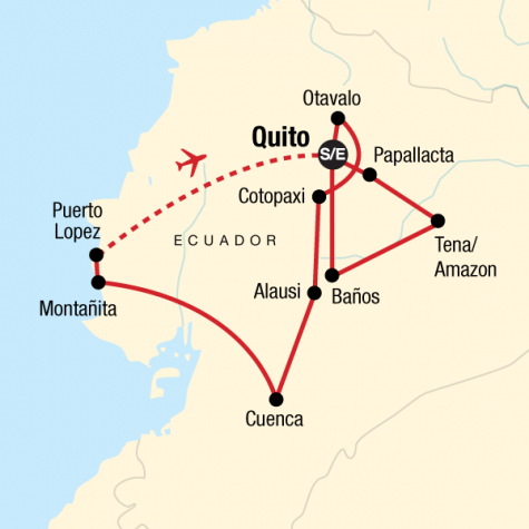 Ecuador Encompassed - Tour Map
