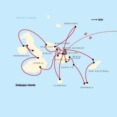 Complete Galápagos - Yolita - Tour Map