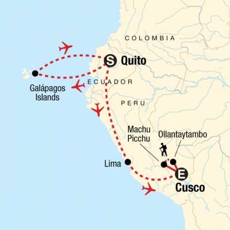 Galápagos Central Islands & Inca Discovery - Tour Map
