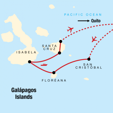 Upgraded Land Galapagos with Quito - Tour Map