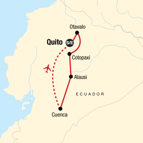 Highlands of Ecuador - Tour Map