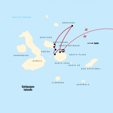 Galápagos — North & Central Islands aboard the Eden - Tour Map