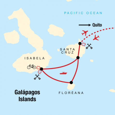 Galápagos Multisport with Quito - Tour Map