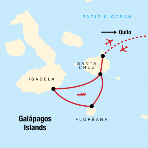 Galápagos Island Hopping with Quito - Tour Map