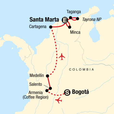 Classic Colombia - Tour Map