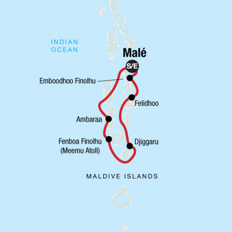Maldives Dhoni Explorer - Tour Map