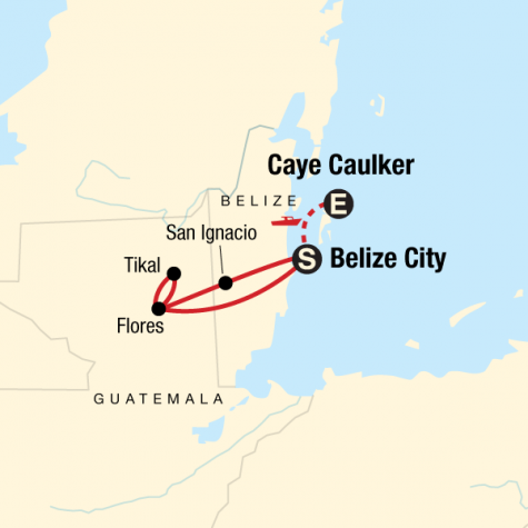 Classic Belize & Tikal - Tour Map