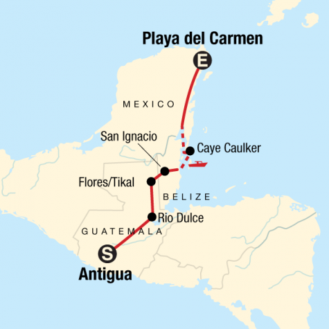 Mayan Encounter - Tour Map
