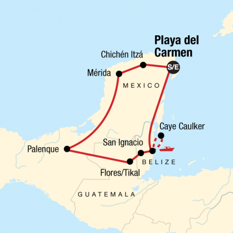 Mayan Discovery - Tour Map