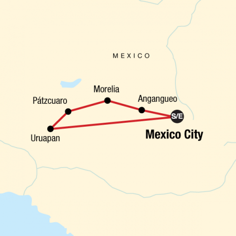 Mexico Monarch Butterfly Trail - Tour Map