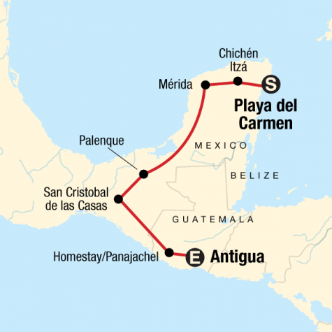 Mayan Trail - Tour Map