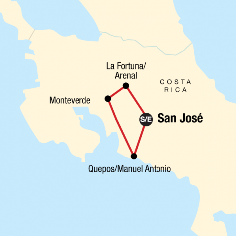 Costa Rica Quest - Tour Map