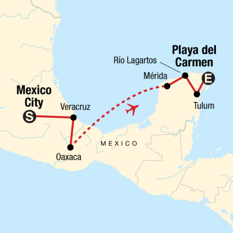 Mexico–Cities, Cuisine & Ruins - Tour Map