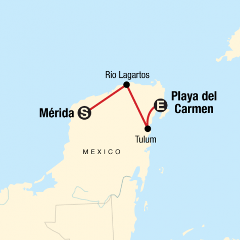 Yucatan Discovery - Tour Map