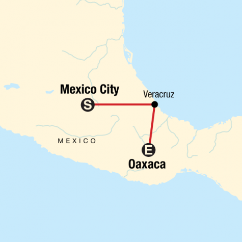 Central Mexico Adventure - Tour Map