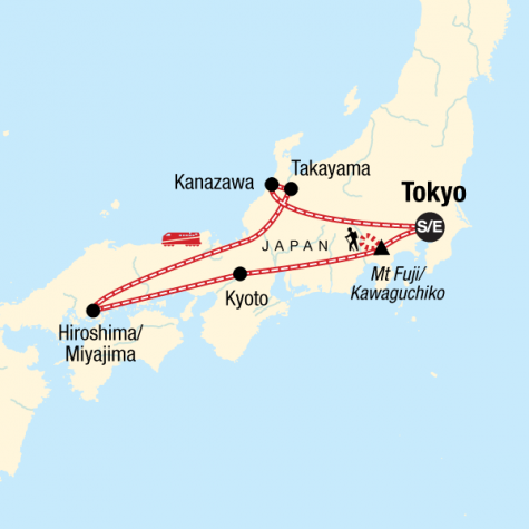 Discover Japan & Hike Mt Fuji - Tour Map