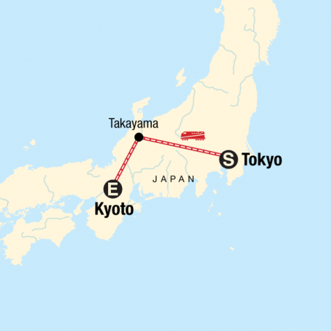 Japan on a Shoestring – Tokyo to Kyoto - Tour Map