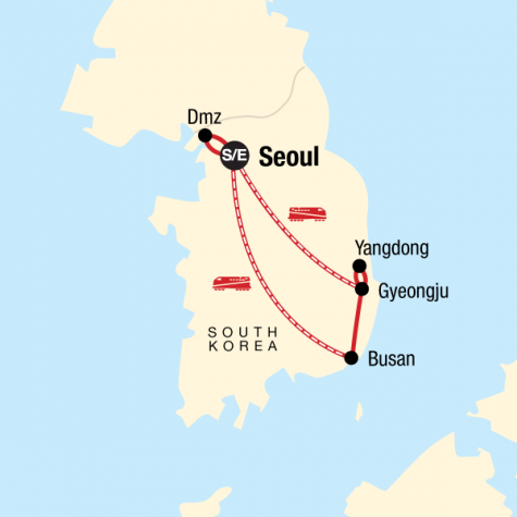 Best of South Korea - Tour Map
