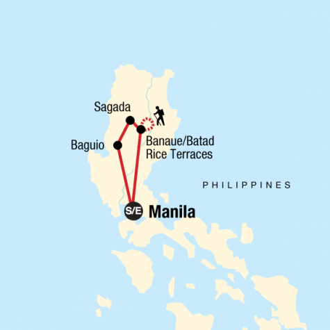Northern Philippines on a Shoestring - Tour Map