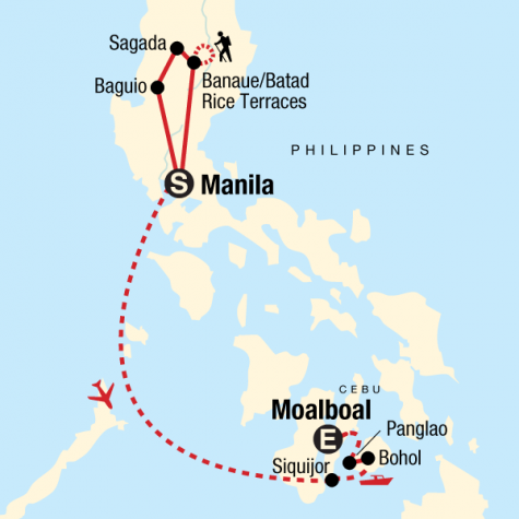 Northern Philippines & Islands on a Shoestring - Tour Map