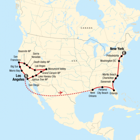 Highlights of the US - Tour Map