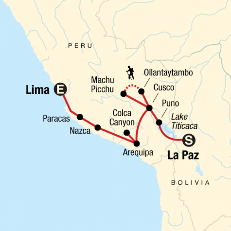 Andean Discovery (Northbound) - Tour Map