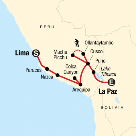 Andean Discovery (Southbound) - Tour Map
