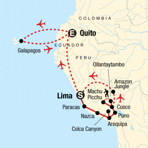 Absolute Peru & Galápagos Central Islands - Tour Map