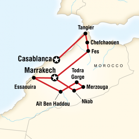 Morocco on a Shoestring - Tour Map